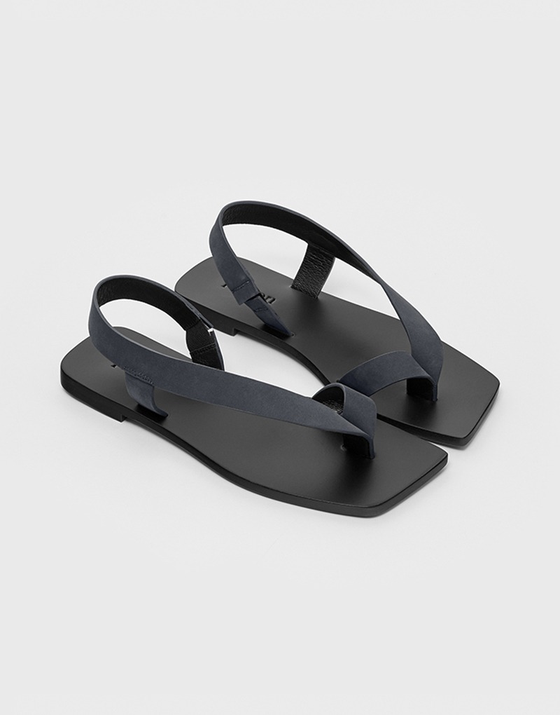 ASTI flat sandals_navy nubuck